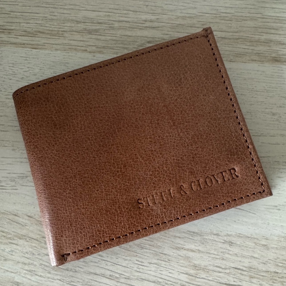 Steel & Clover Men’s Pebbled Brown Leather WALLET NWT